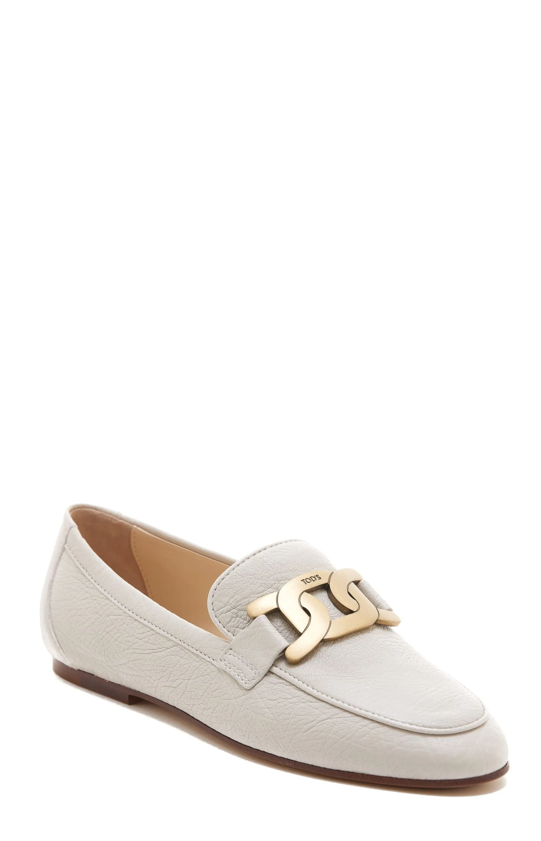 Tod's Kate Chain Link Almond Toe Loafers