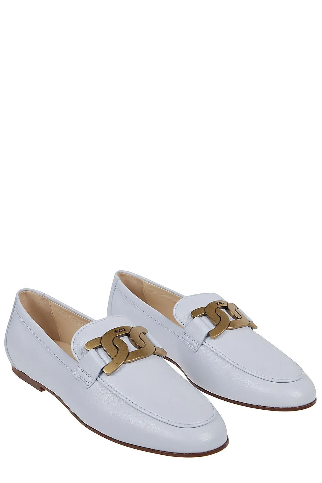 Tod's Kate Chain Link Almond Toe Loafers