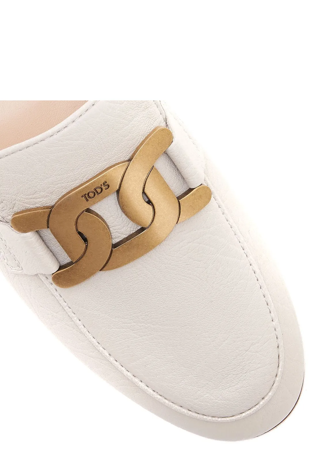 Tod's Kate Chain Link Almond Toe Loafers