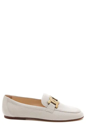 Tod's Kate Chain Link Almond Toe Loafers
