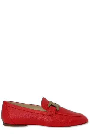 Tod's Kate Chain Link Almond Toe Loafers