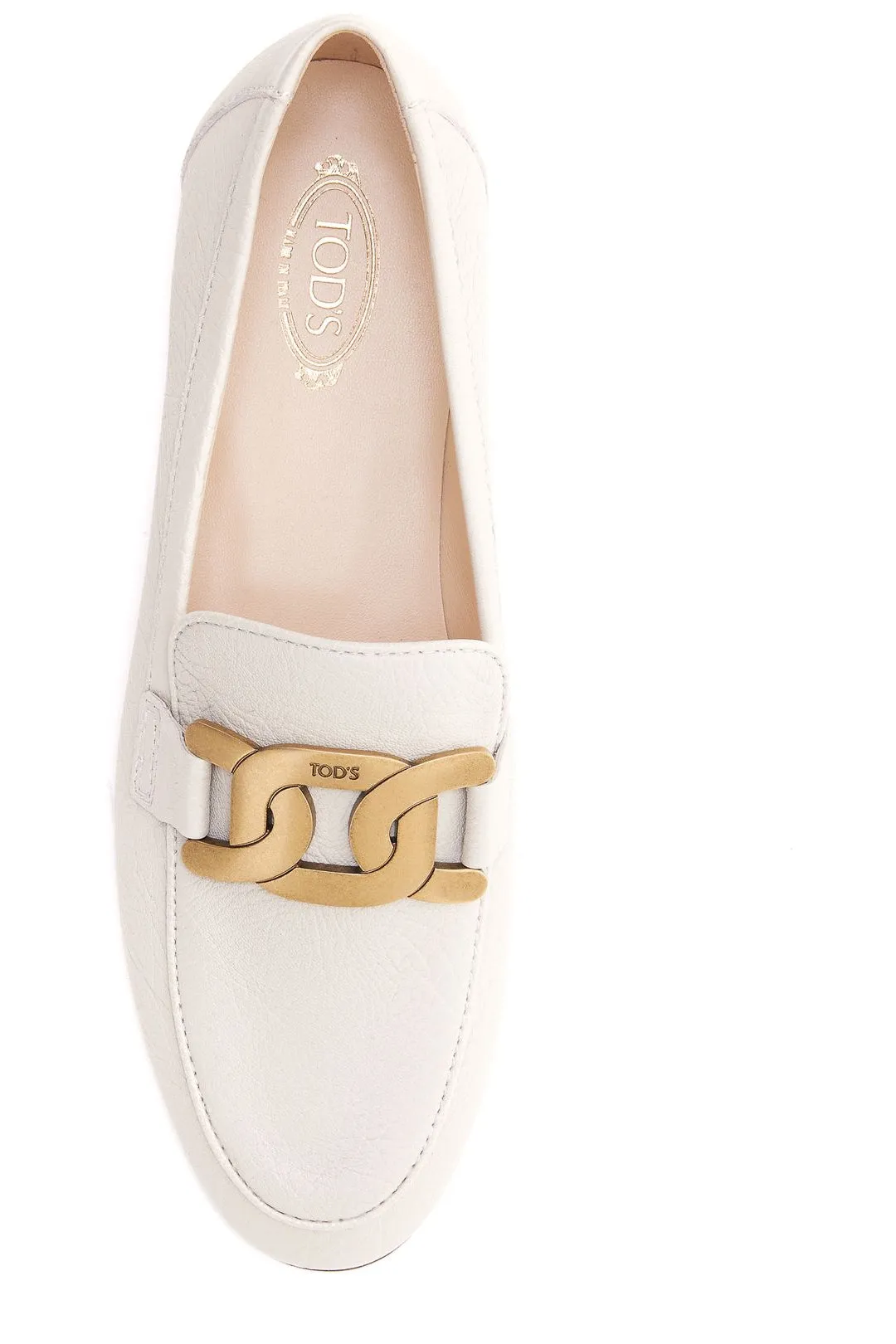 Tod's Kate Chain Link Almond Toe Loafers