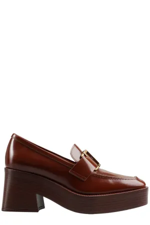 Tod's Logo Engraved Detail Moccasin Pumps