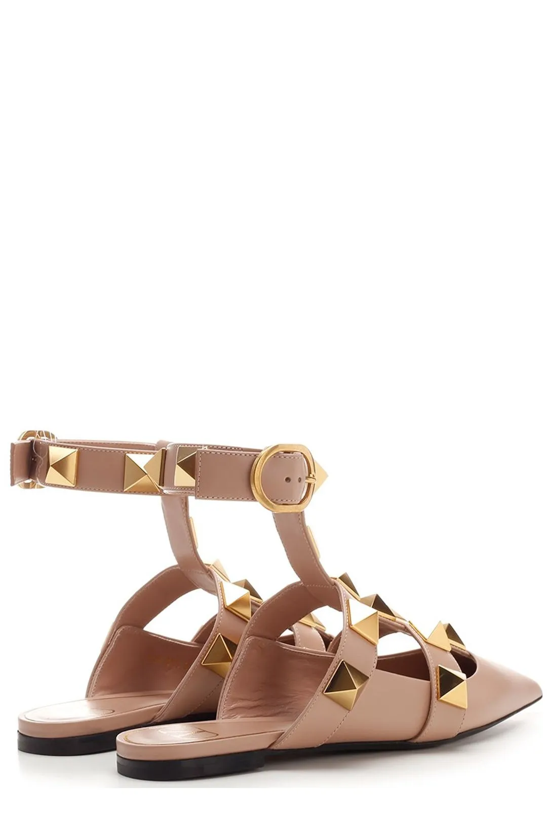 Valentino Garavani Rockstud Ankle Strapped Flats