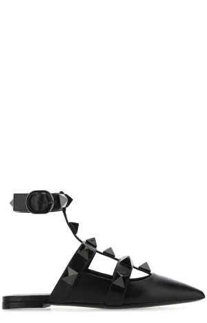 Valentino Garavani Roman Stud Ankle-Strap Flats