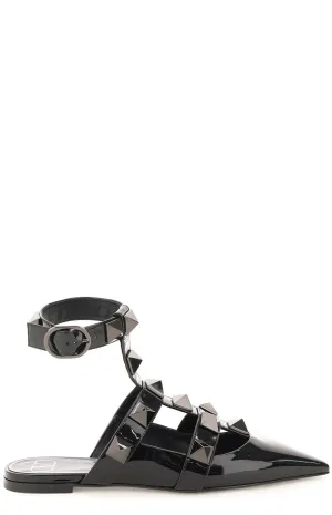 Valentino Garavani Roman Stud Ankle Strap Flats