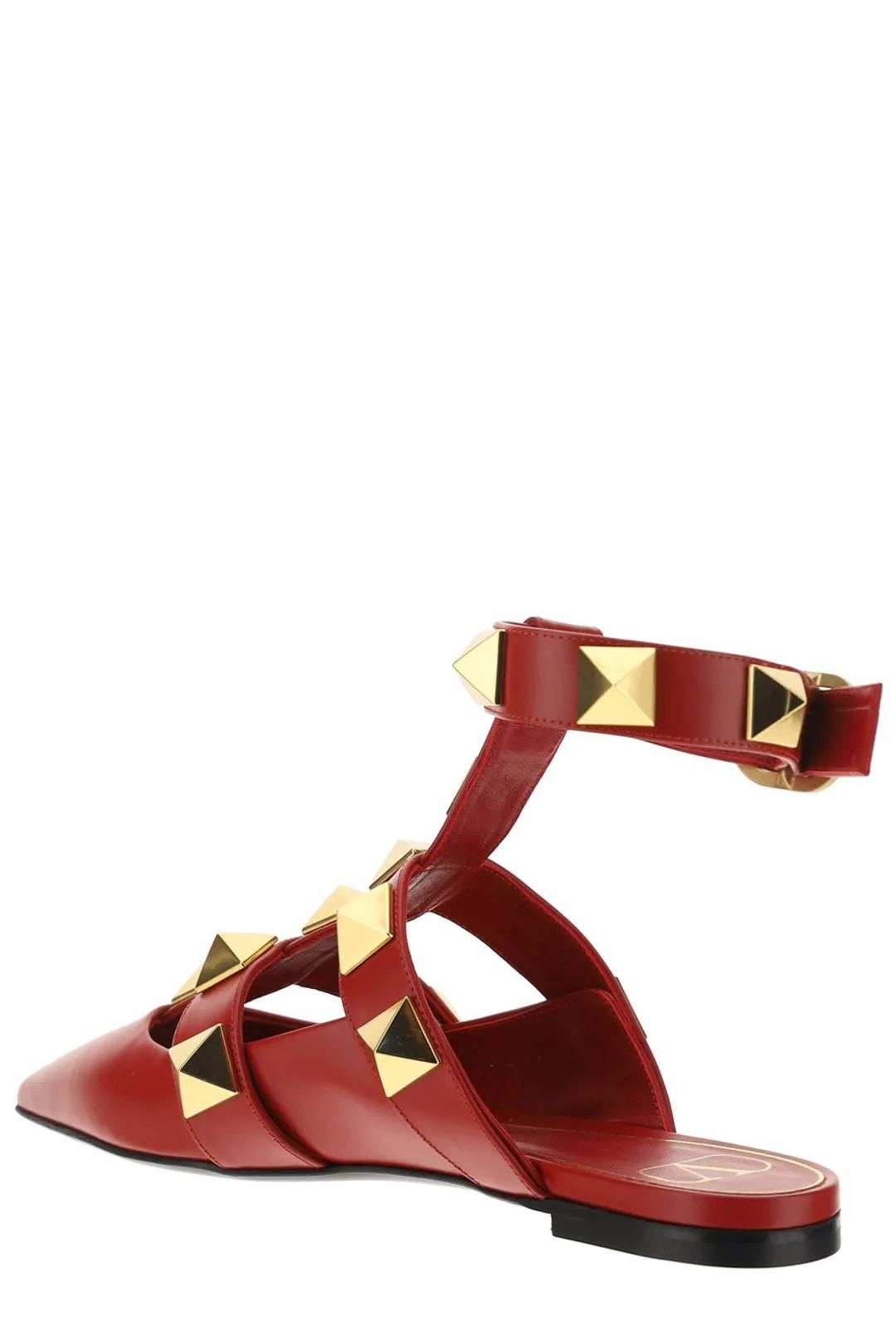 Valentino Garavani Roman Stud Ankle Strapped Flats