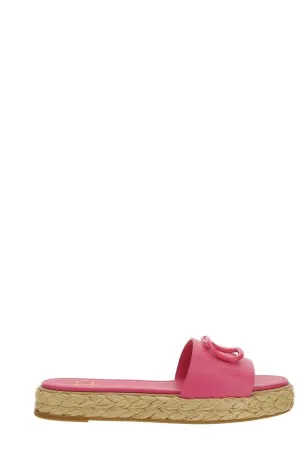 Valentino VLog Plaque Open Toe Sandals