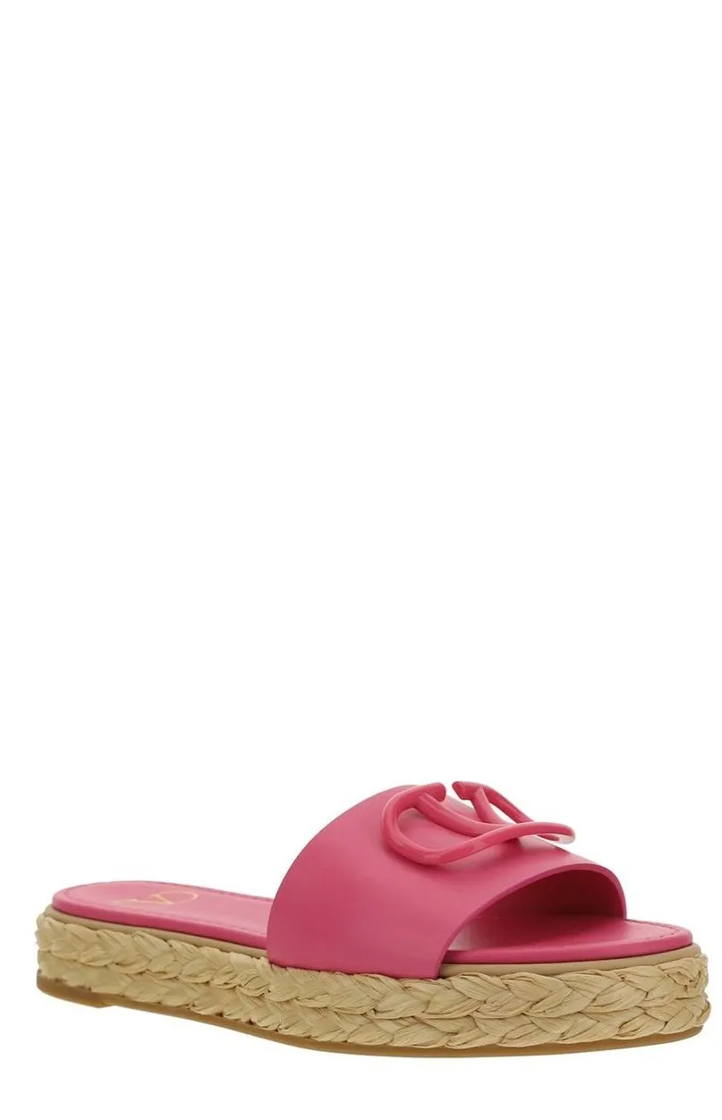 Valentino VLog Plaque Open Toe Sandals