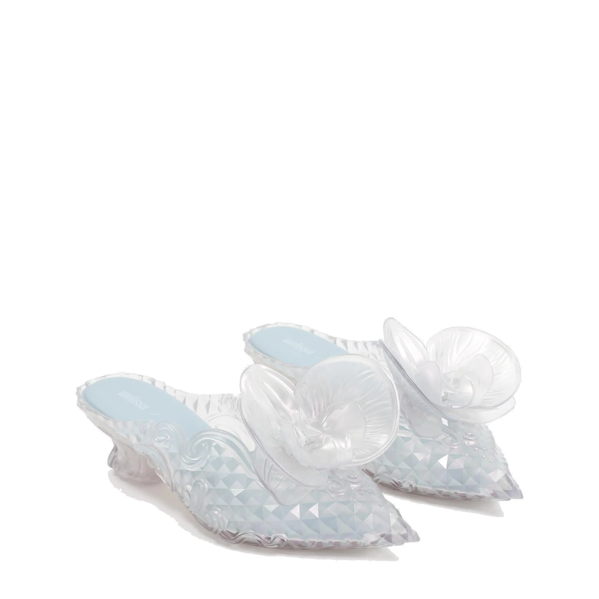 Y/Project X Melissa Flower Detailed Pointed Toe Mules